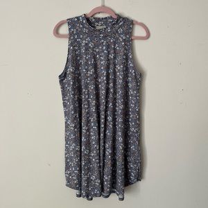 Floral Mock-neck Tunic / Mini Dress